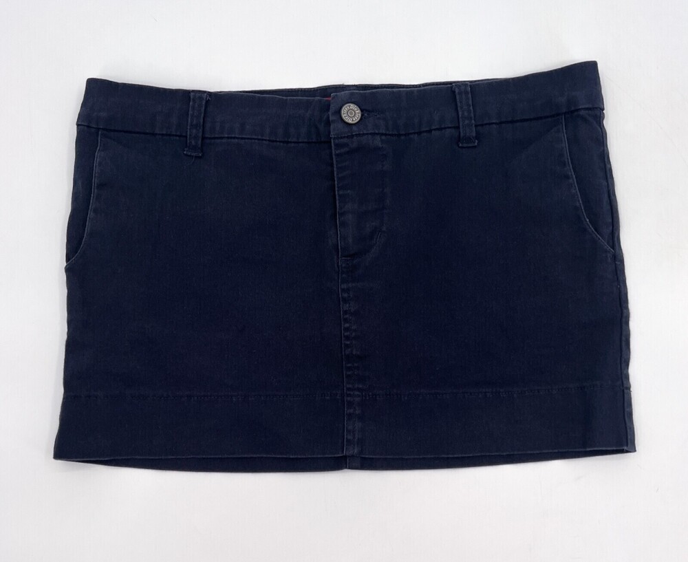 Dickies Girl Skirt Teens Sz 11 Blue Mini Pockets Zip